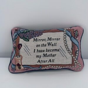Vintage‎ "Mirror, Mirror on the Wall Tapestry Novelty Throw Pillow